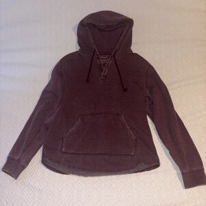 Venice Lucky Brand Burnout Hoodie Mens XL Red Maroon Pullover Lightweight